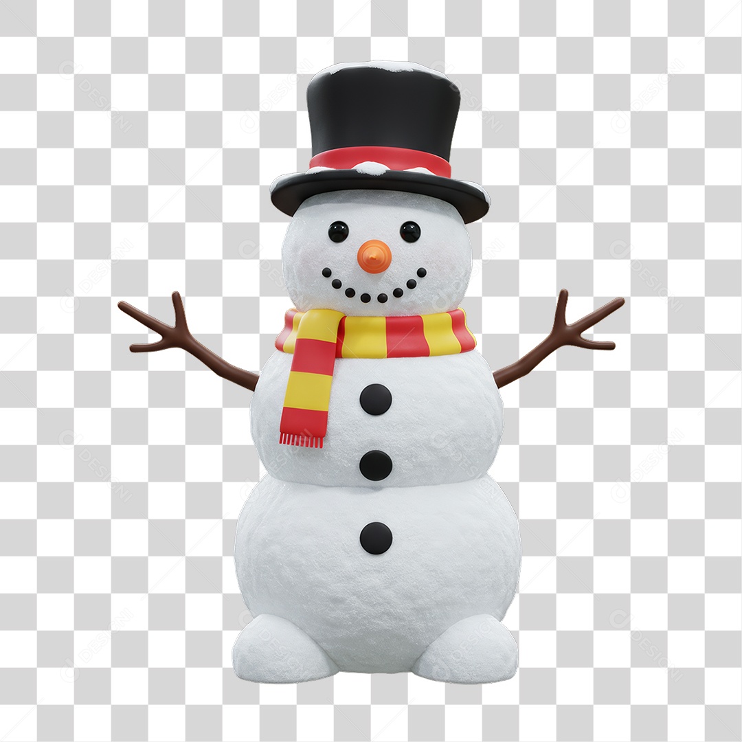 Boneco de Neve Decoração de Natal PNG Transparente