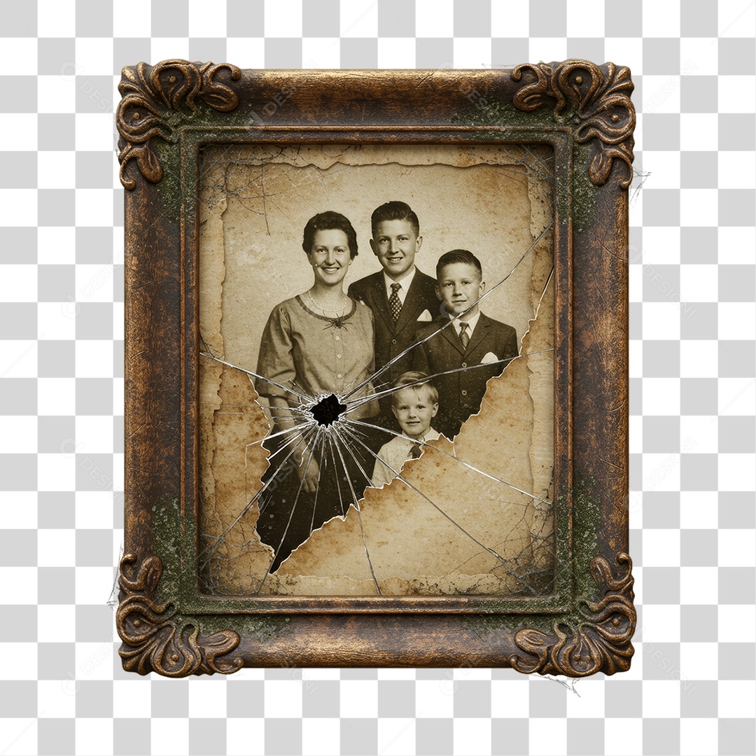 Quadro Quebrado Decoração de Halloween PNG Transparente