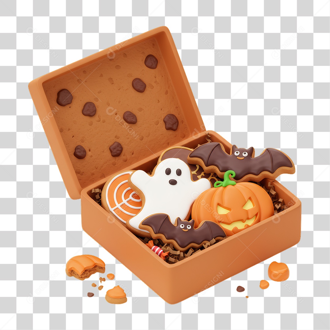 Caixa de Doces Decoração de Halloween PNG Transparente