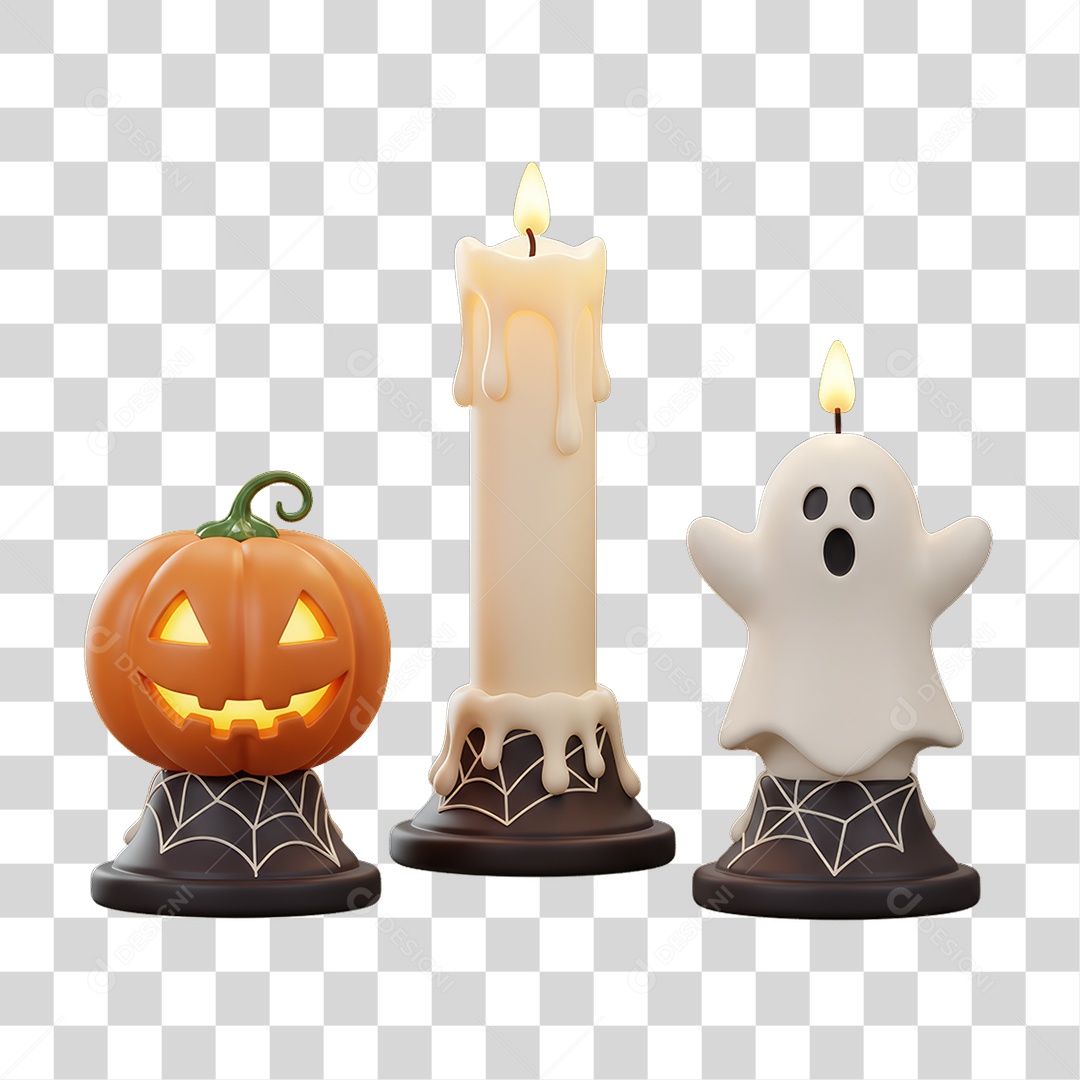 Velas Decoração de Halloween PNG Transparente