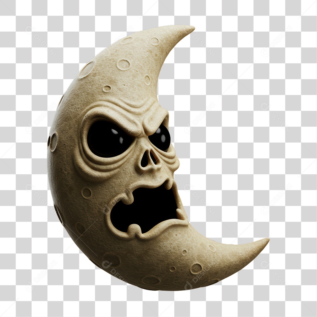 Lua Assustadora Decoração de Halloween PNG Transparente
