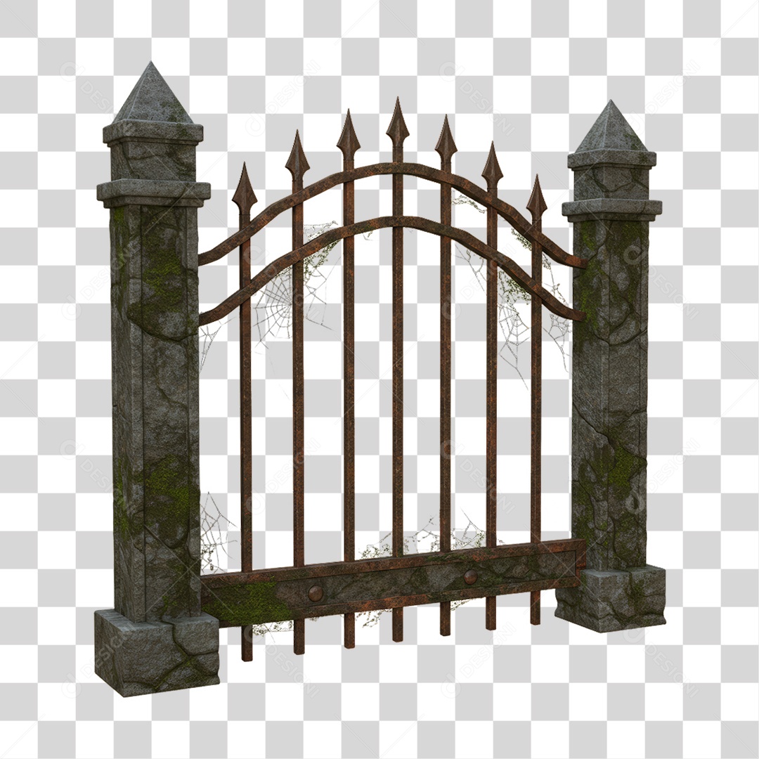 Portal de Metal Decoração de Halloween PNG Transparente