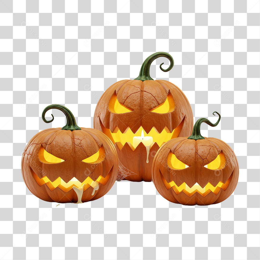 Abóboras Decoração de Halloween PNG Transparente