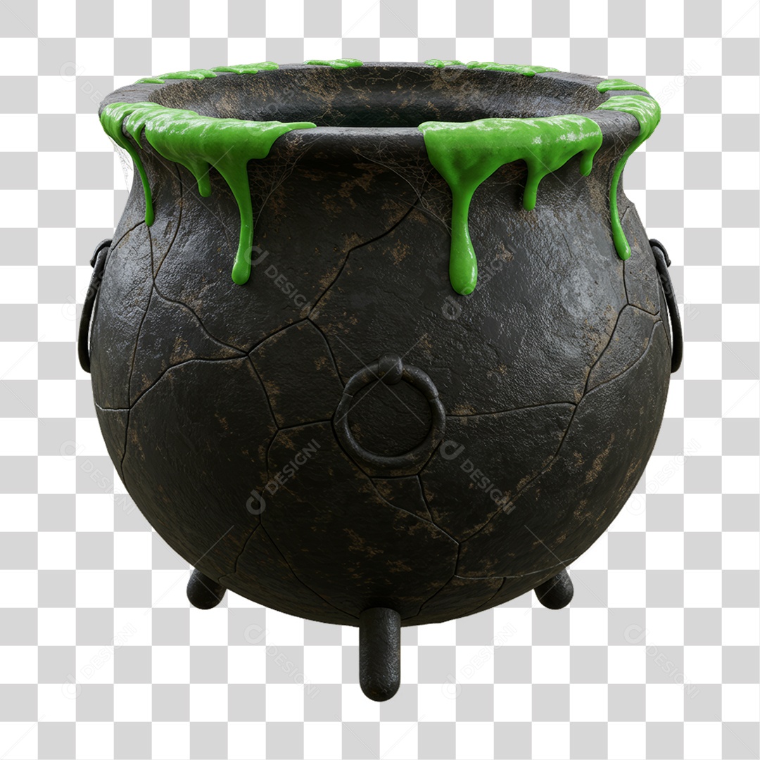 Caldeirão Decoração de Halloween PNG Transparente