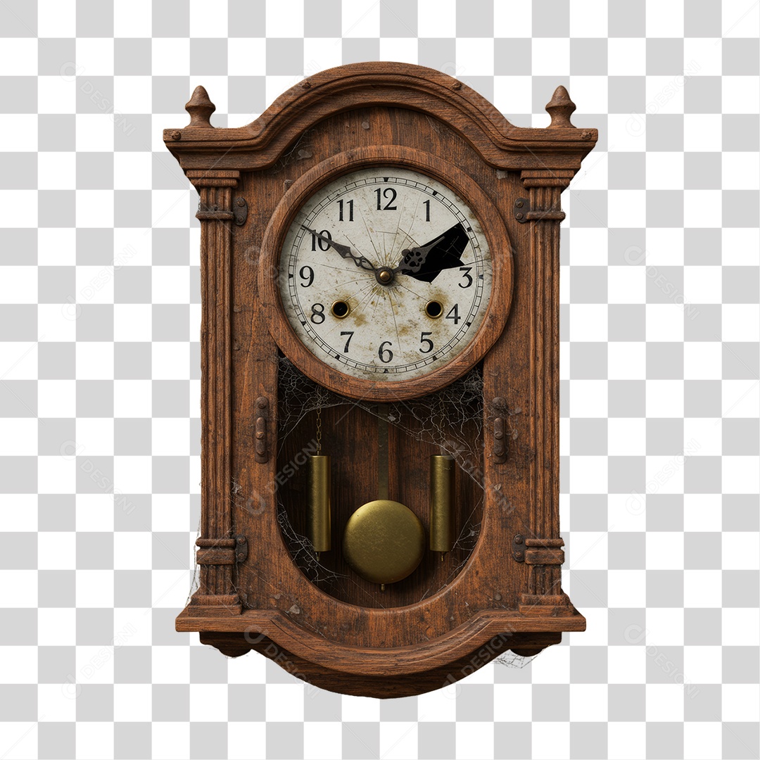 Relógio com Decoração de Halloween PNG Transparente