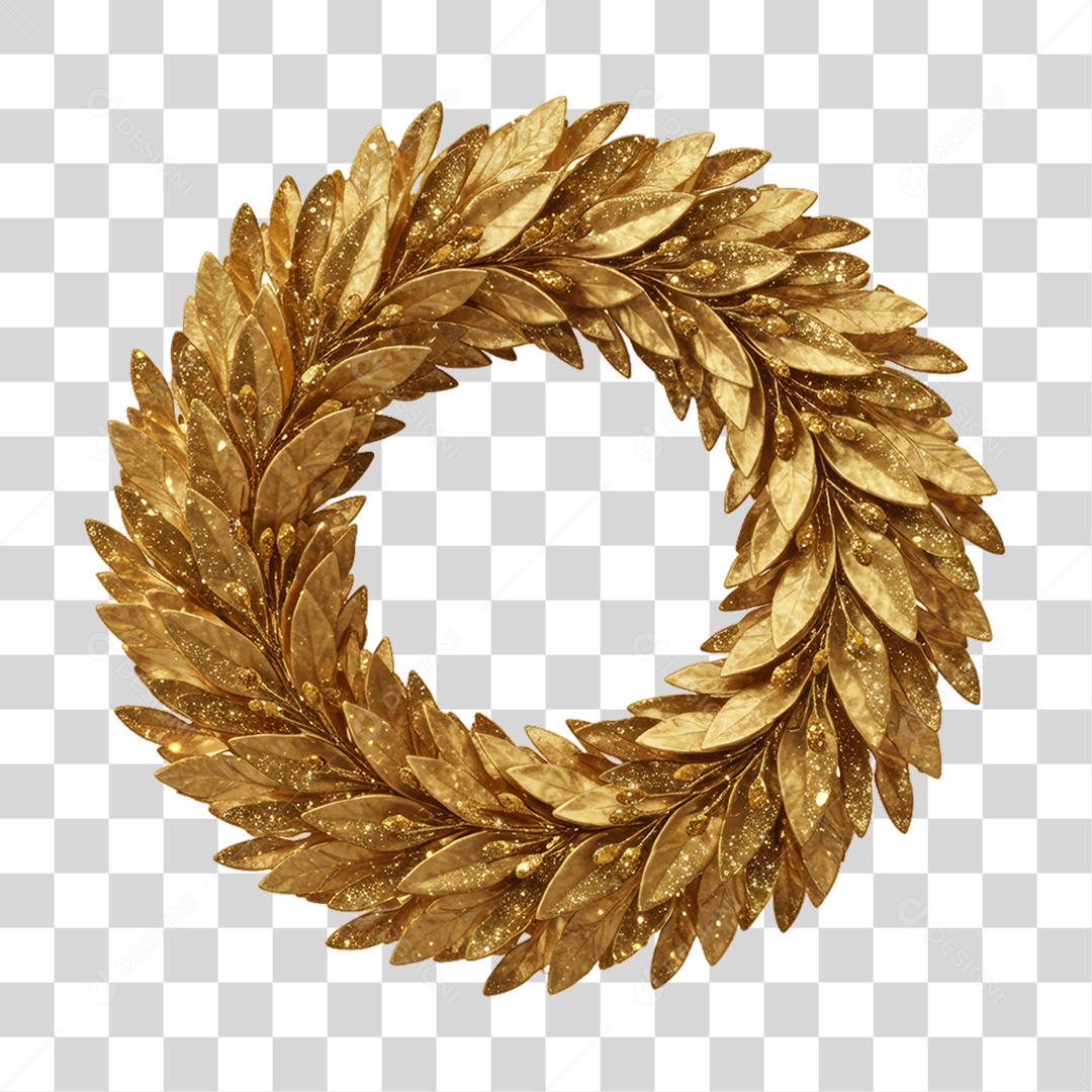 Guirlanda Decoração Dourada para Ano Novo PNG Transparente