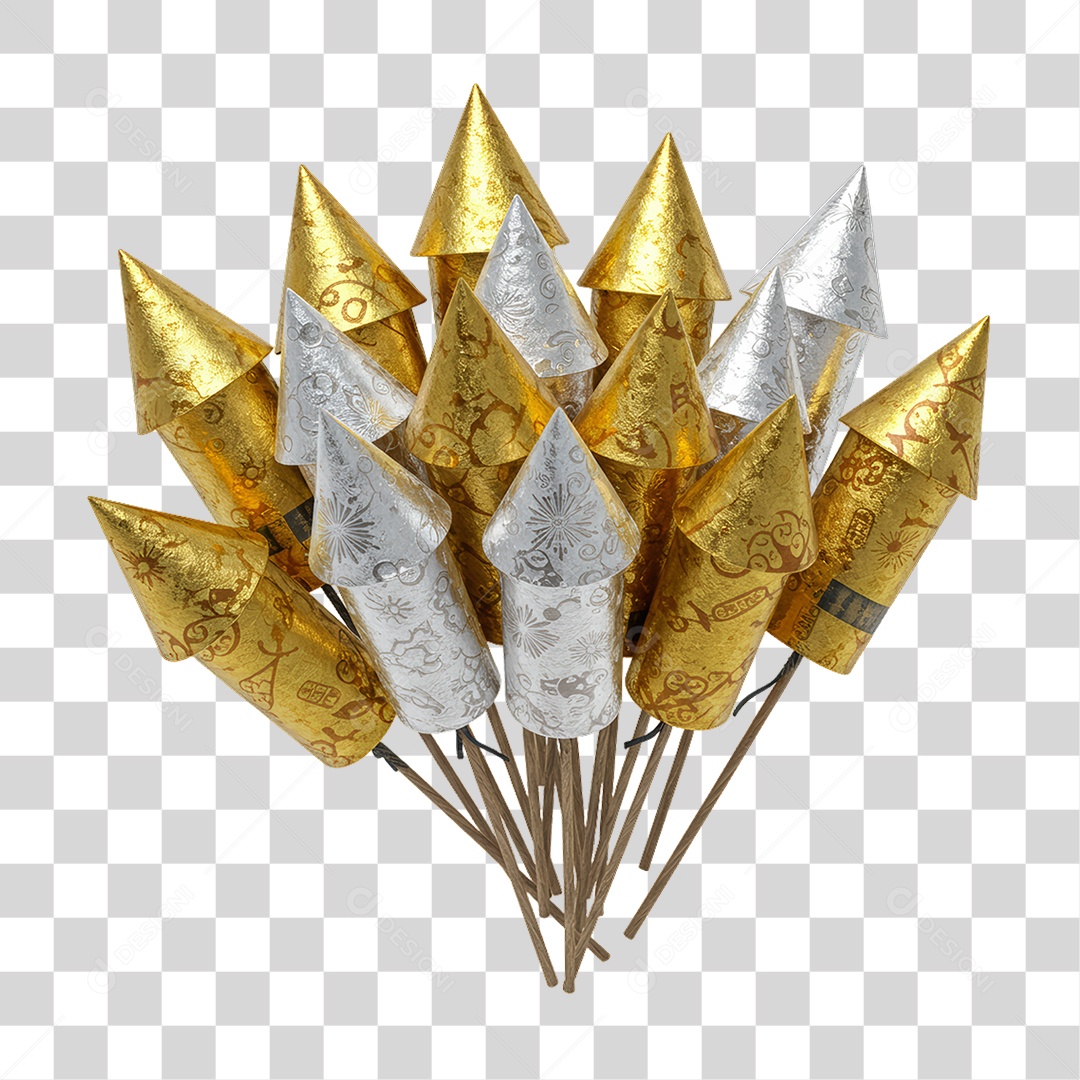 Folhas Dourados para Ano Novo PNG Transparente