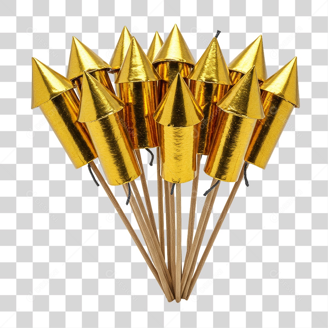 Fogos Dourados para Ano Novo PNG Transparente