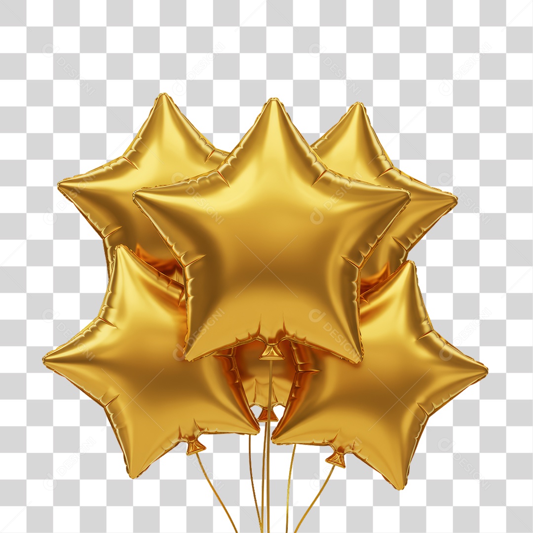 Estrelas Decoração Dourada para Ano Novo  PNG Transparente