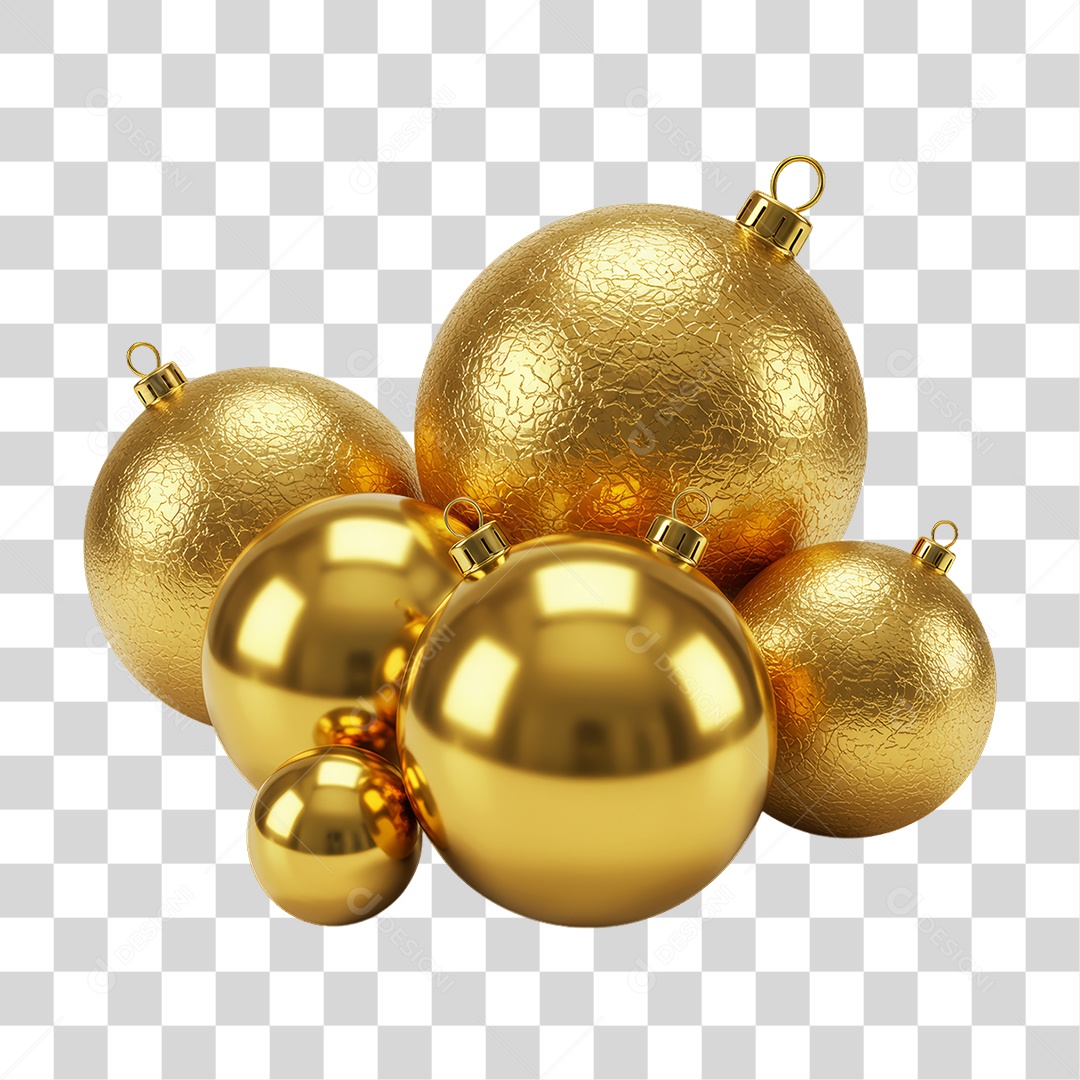 Enfeites Decoração Dourada para Ano Novo  PNG Transparente