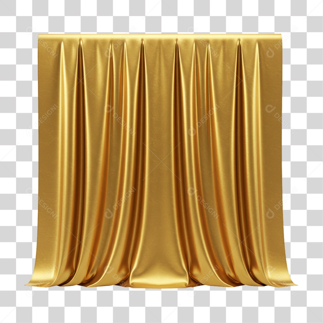 Cortina Dourada para Decoração Festa de Ano Novo PNG Transparente