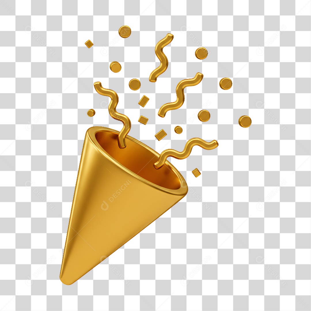 Confetes Dourados PNG Transparente