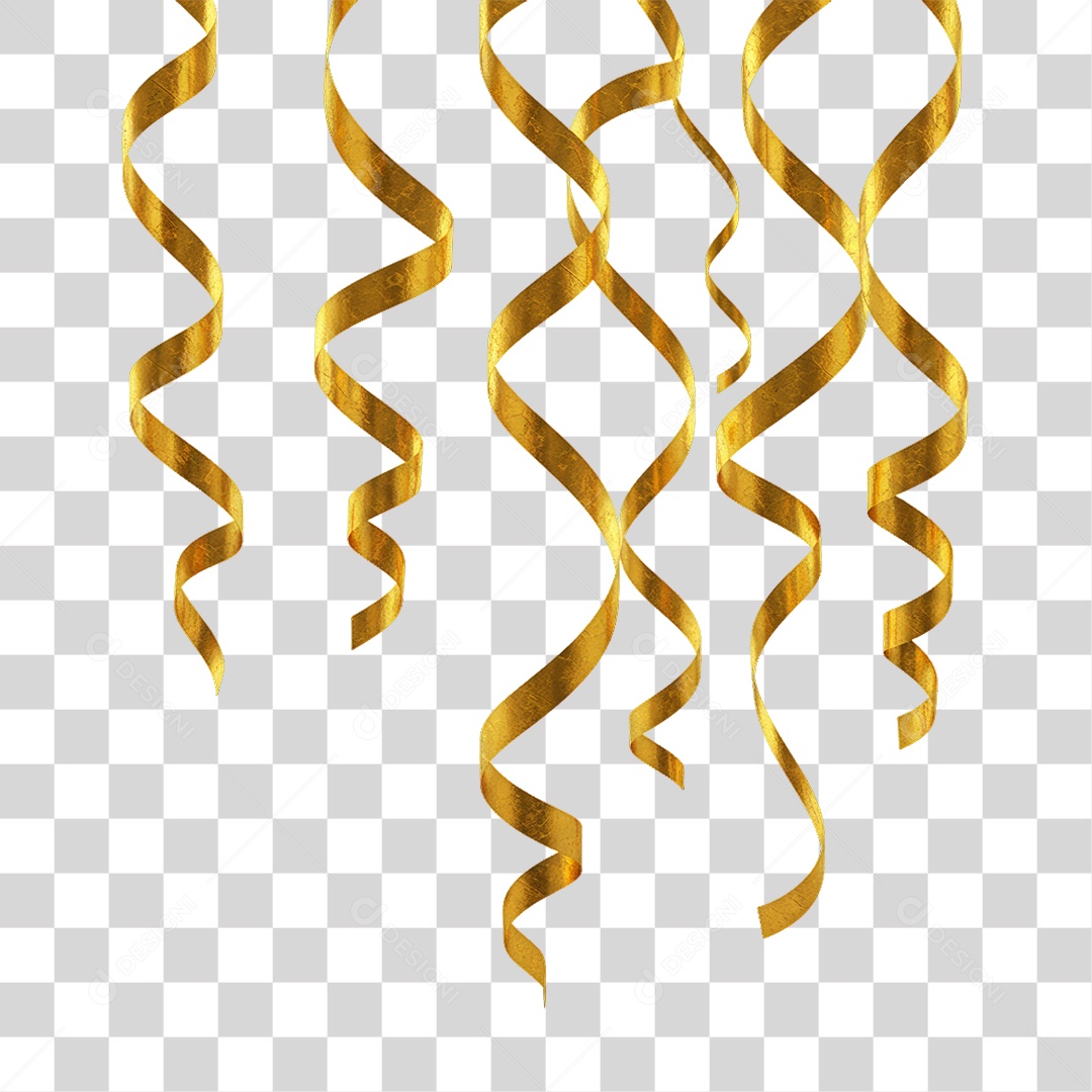 Confetes Dourados PNG Transparente