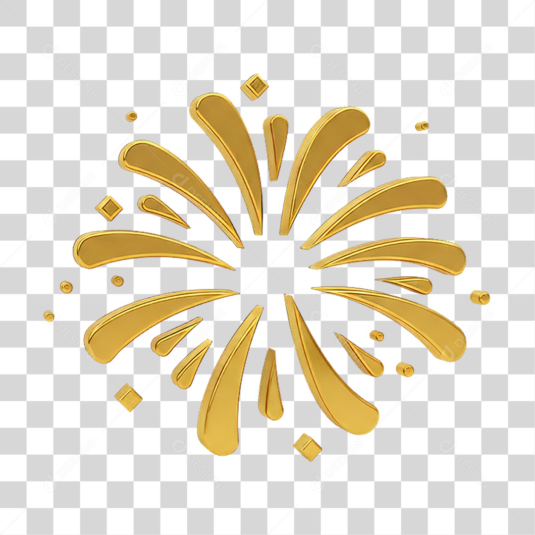 Confetes Dourados PNG Transparente