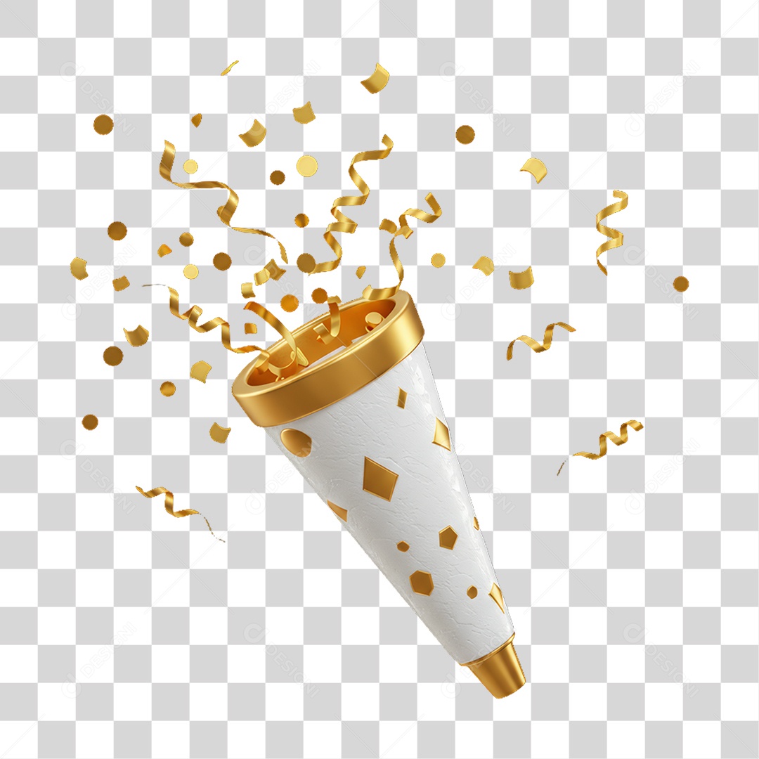 Confetes Dourados PNG Transparente