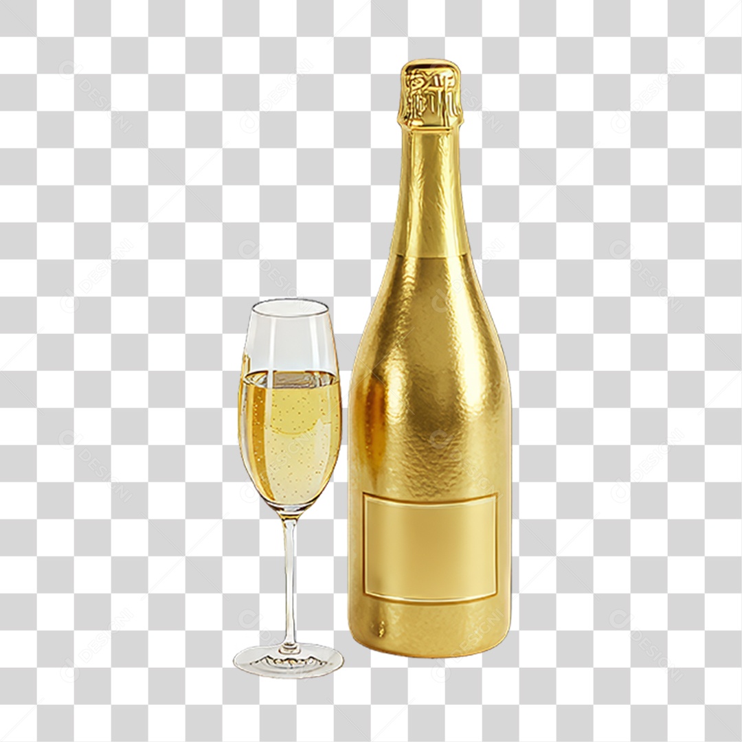 Champanhe Dourado PNG Transparente