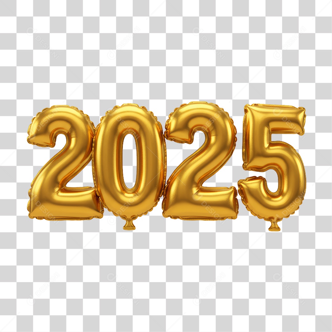 Balões Numericos 2025 Ano Novo PNG Transparente