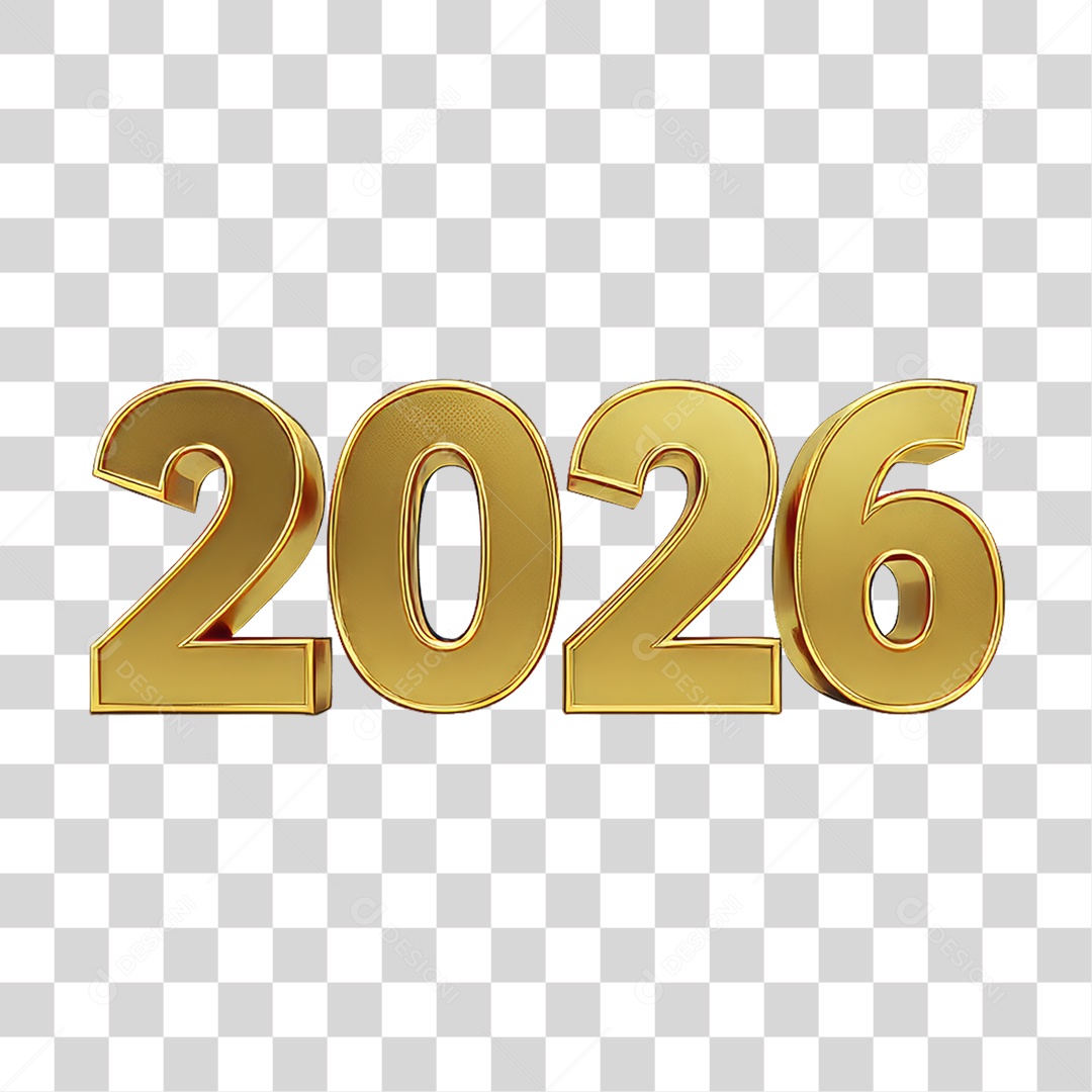 Números 2026 Ano Novo PNG Transparente