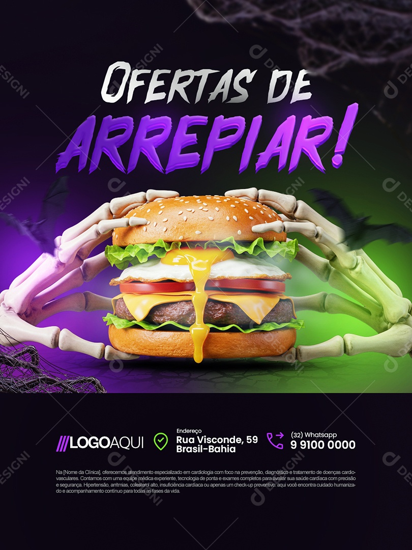 Hamburgueria Halloween Pfertas de Arrepiar Social Media PSD Editável