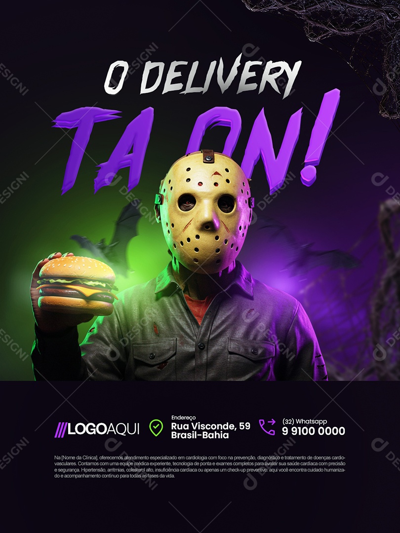 Hamburgueria Halloween O Delivery Ta On Social Media PSD Editável
