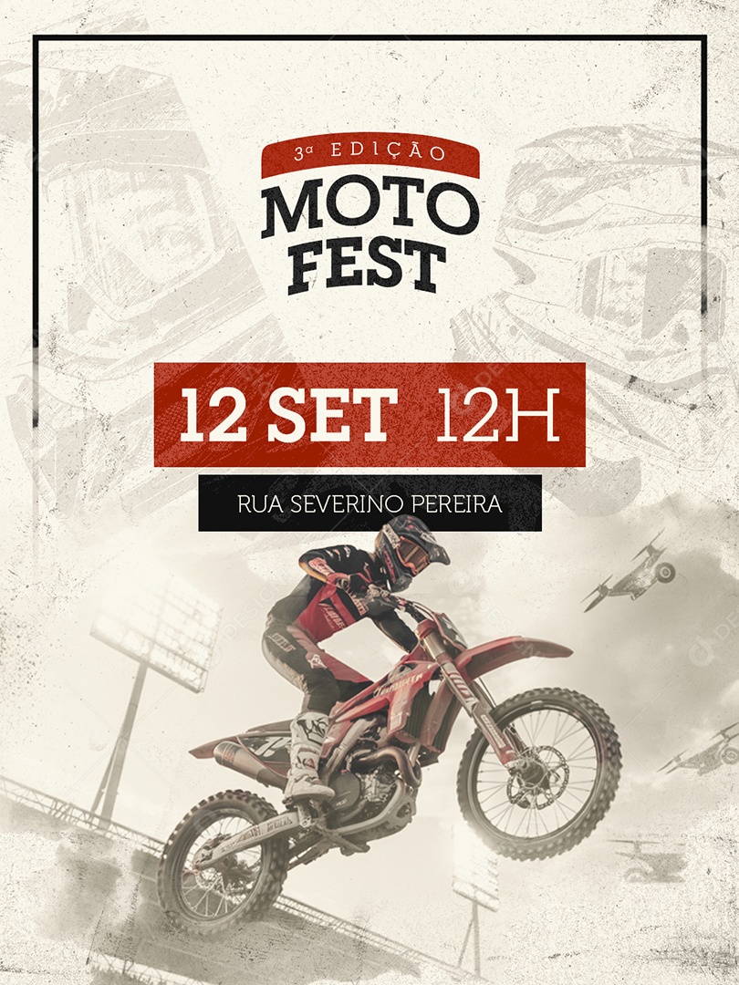 Moto Fest Terceira Edição Rua Severino Pereira Social Media PSD Editável