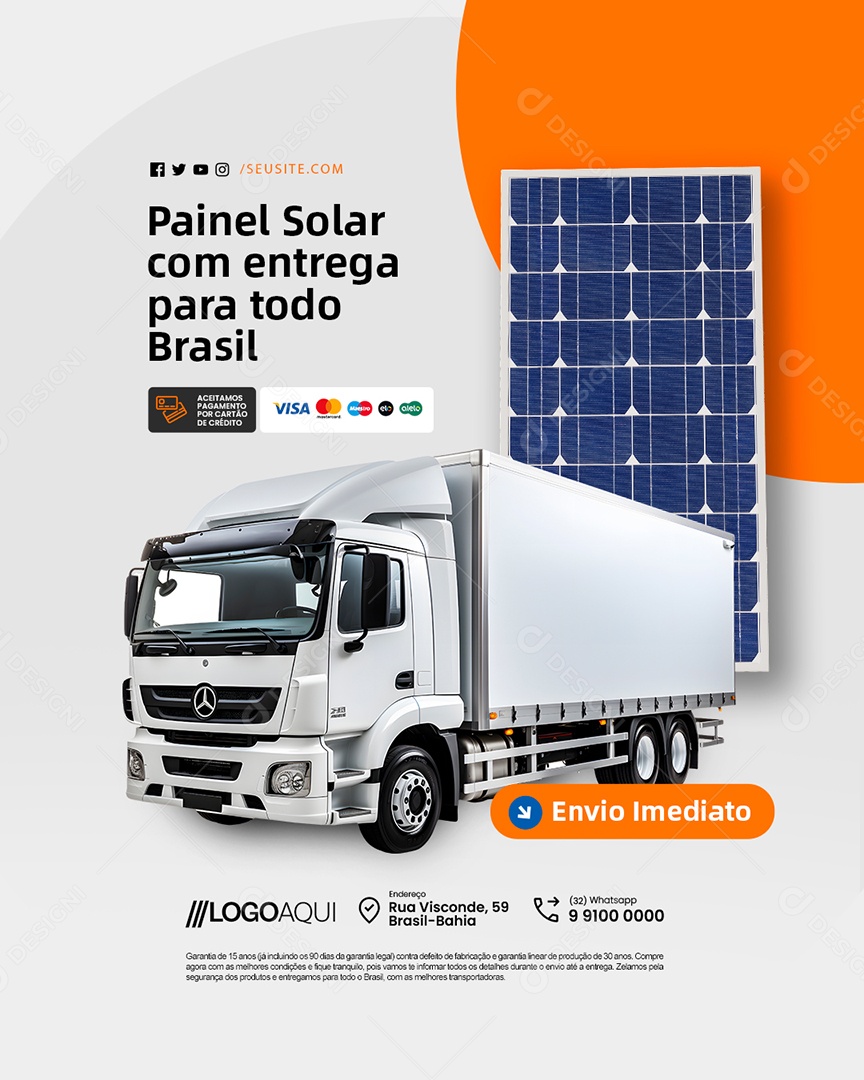 Energia Solar Painel Solar com Entrega para Todo Brasil Social Media PSD Editável