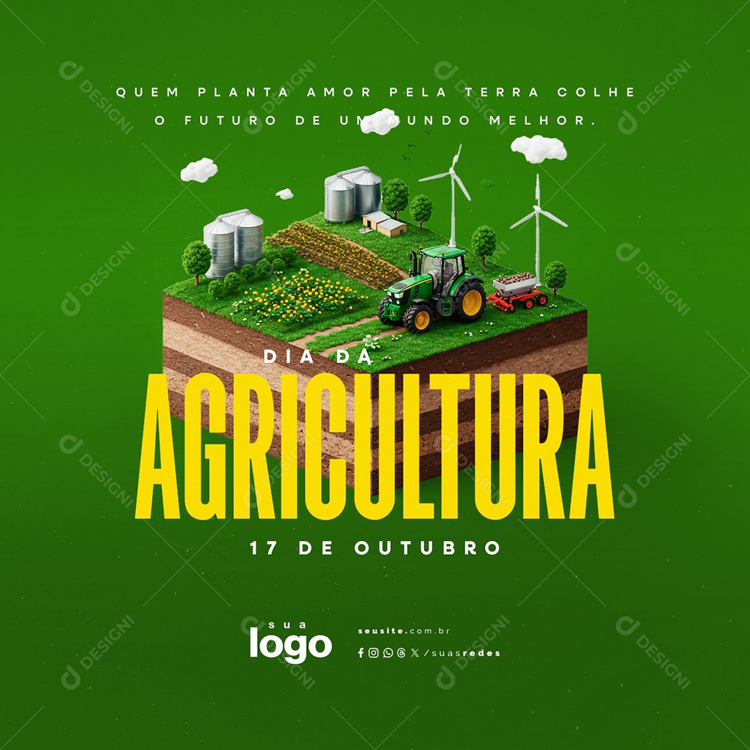 Dia da Agricultura 17 de Outubro Social Media PSD Editável