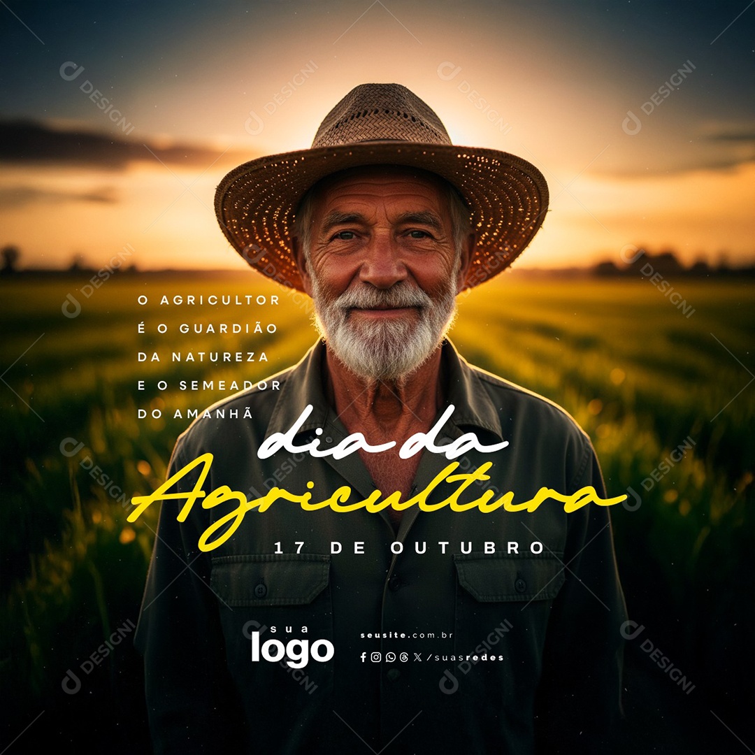 Dia da Agricultura 17 de Outubro O Agricultor é o Guardião da Natureza Social Media PSD Editável