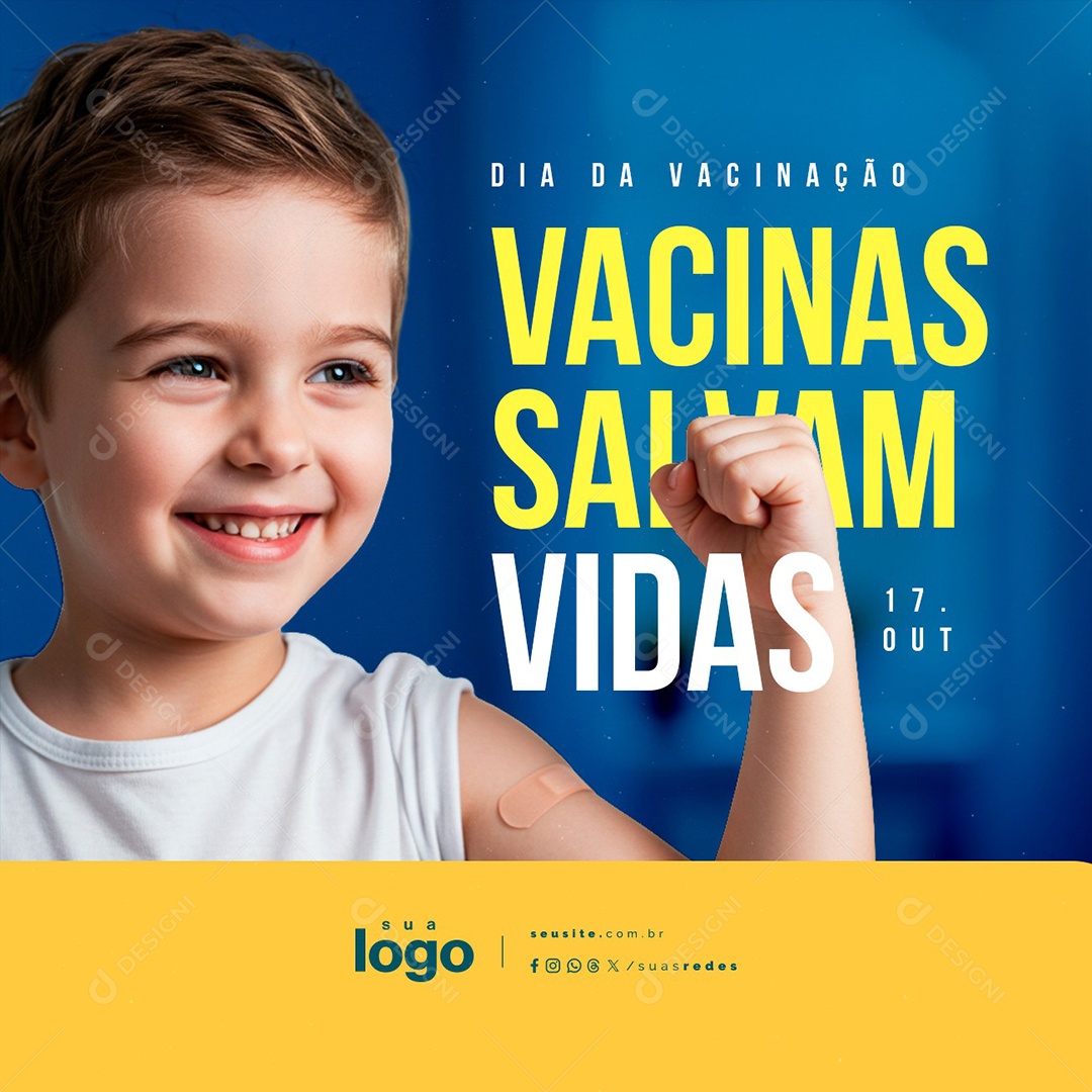 Dia da Vacinação 17 de Outubro Social Media PSD Editável