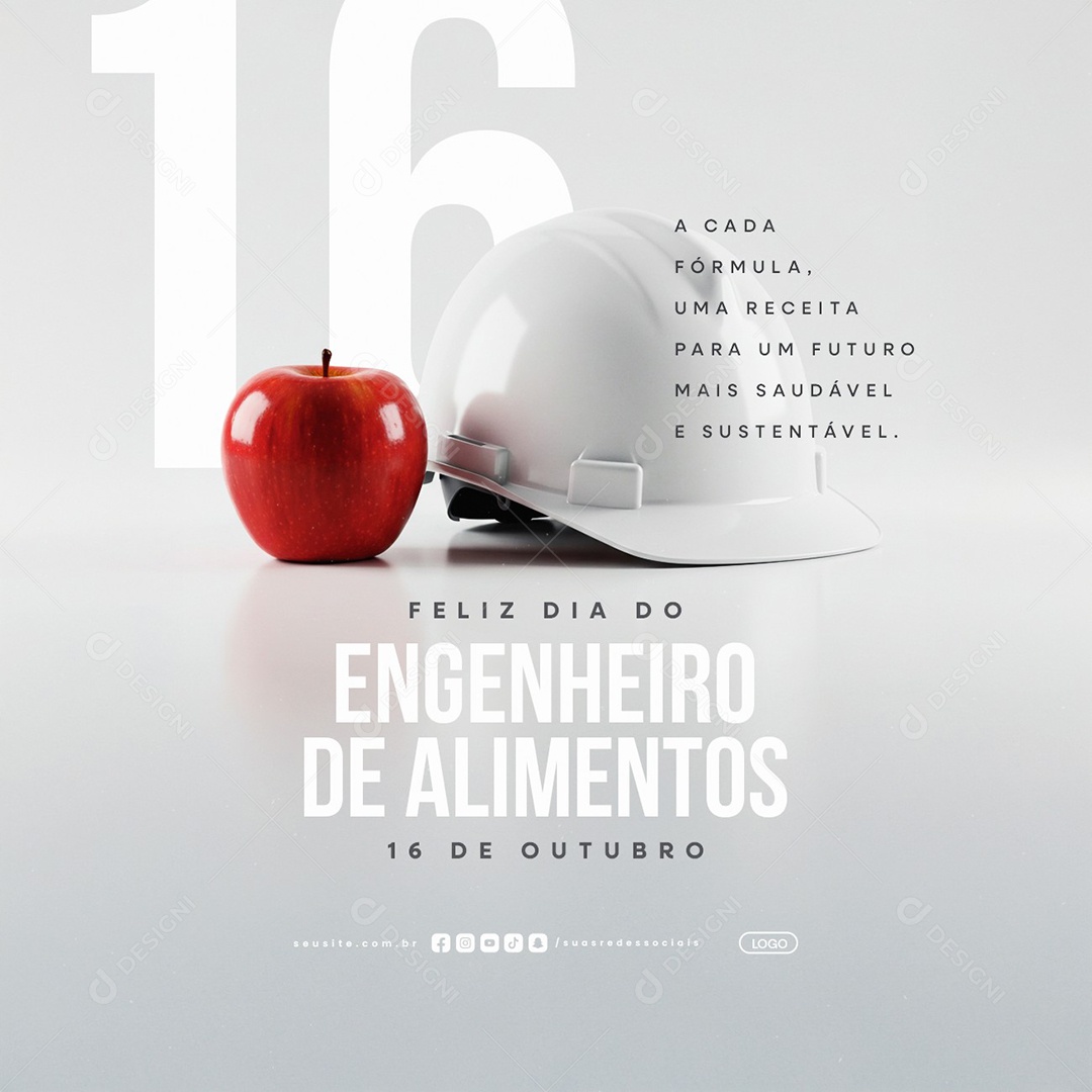 Feliz Dia do Engenheiro de Alimentos 16 de Outubro Social Media PSD Editável