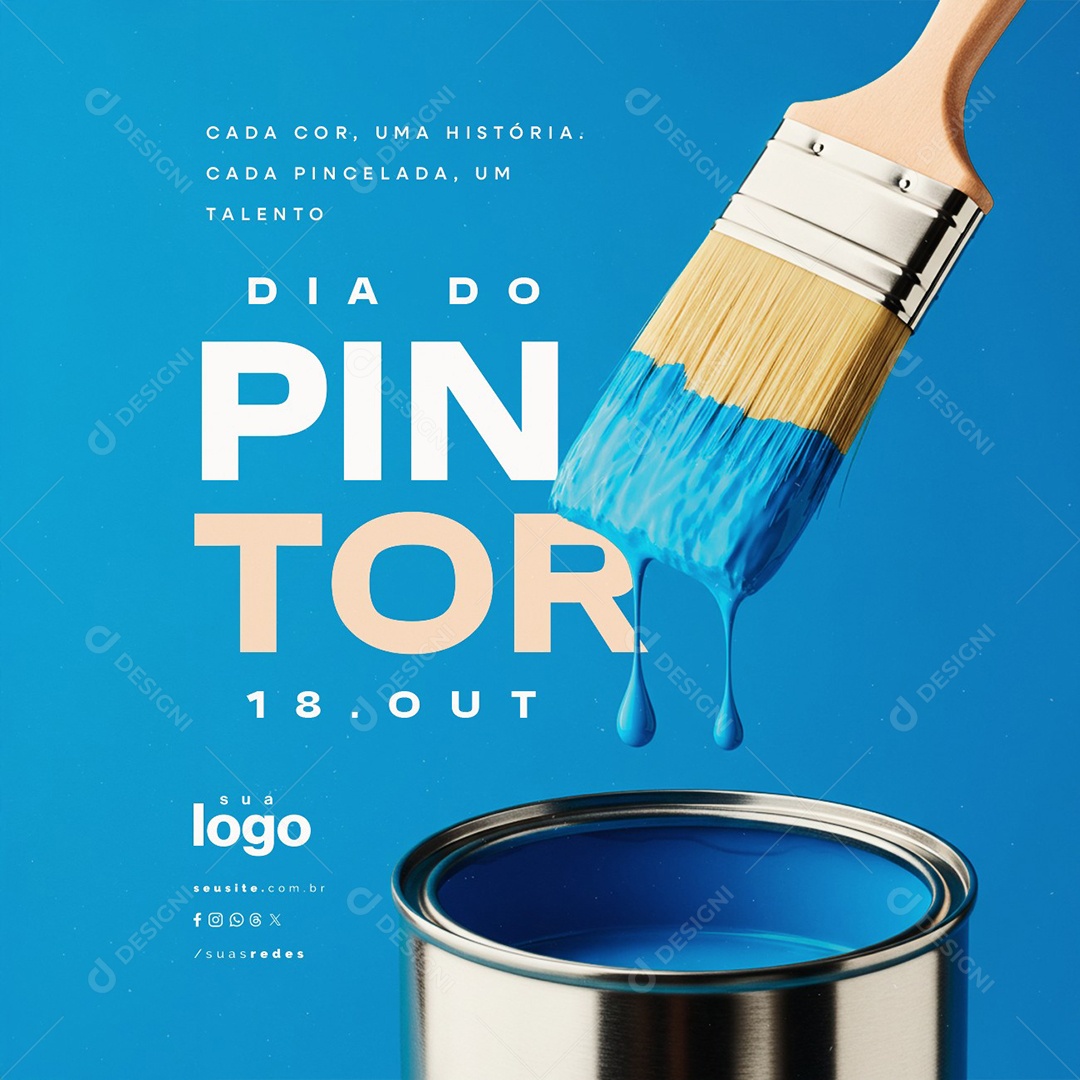 Dia do Pintor 18 De Outubro Social Media PSD Editável