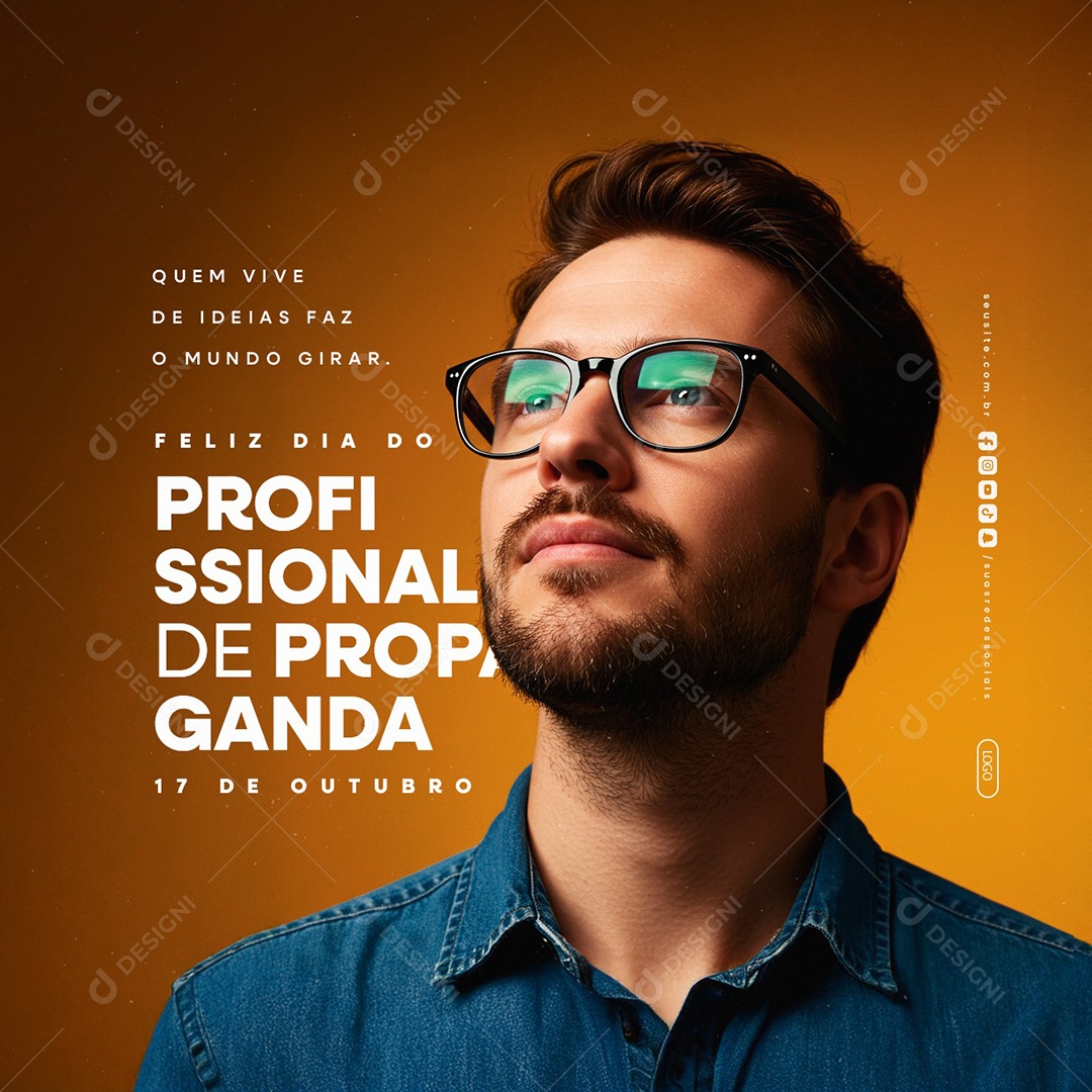 Feliz Dia do Profissional de Propaganda 17 de Outubro Social Media PSD Editável