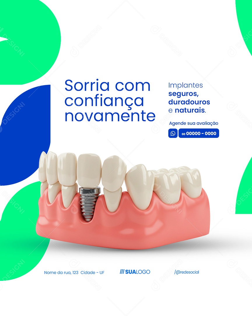 Clínica Odontológica Sorria Com Confiança Social Media PSD Editável