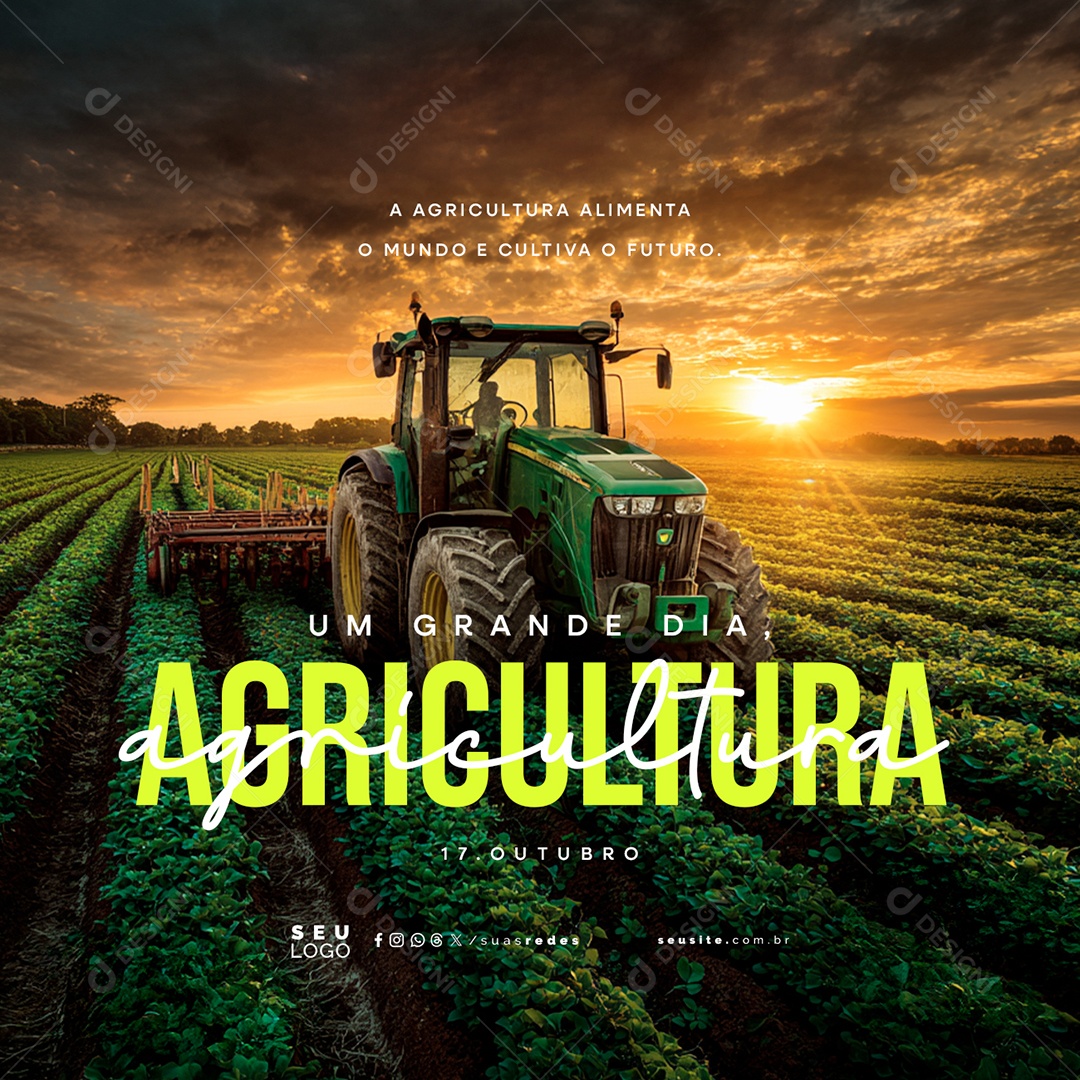 Dia da Agricultura 17 de Outubro Um Grande Dia Social Media PSD Editável