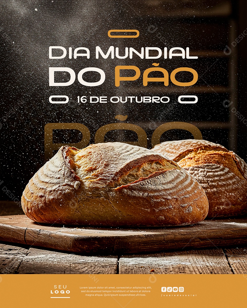 Dia do Pão 16 de Outubro Social Media PSD Editável