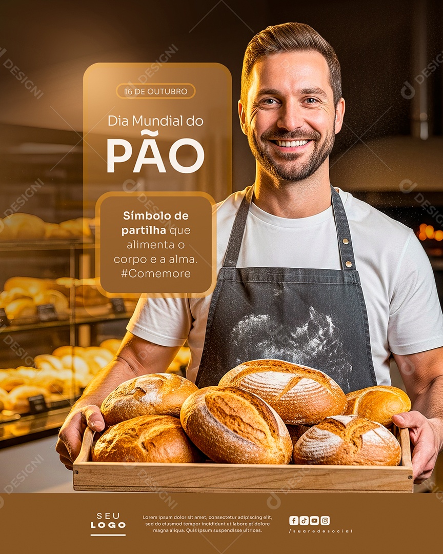 Dia do Pão 16 de Outubro Social Media PSD Editável