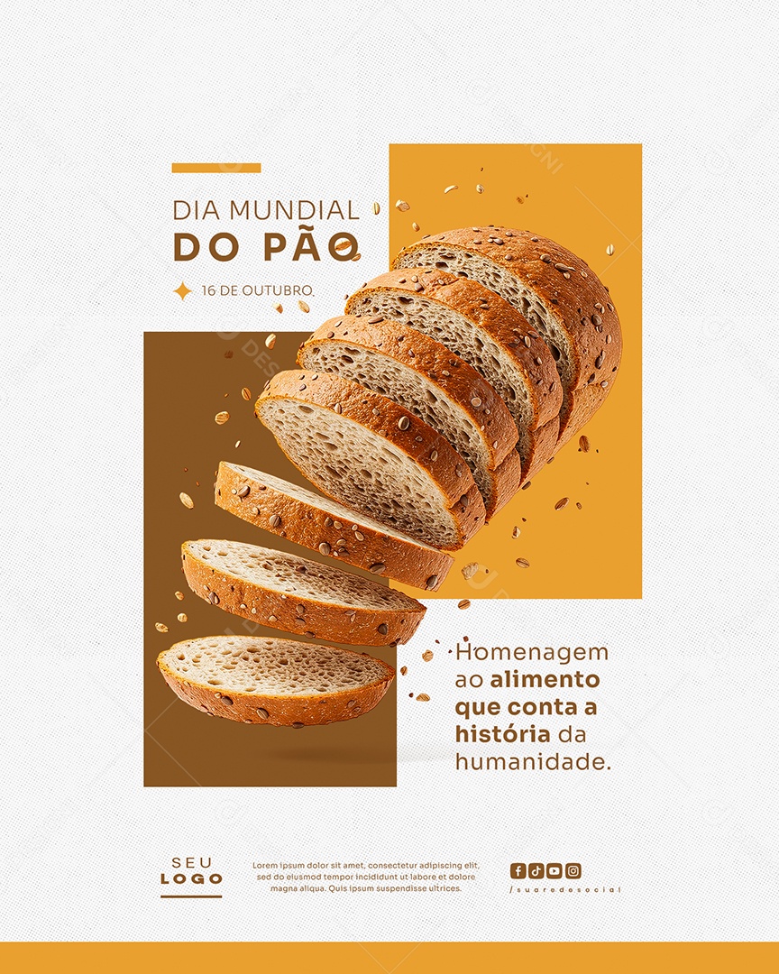 Dia do Pão 16 de Outubro Social Media PSD Editável