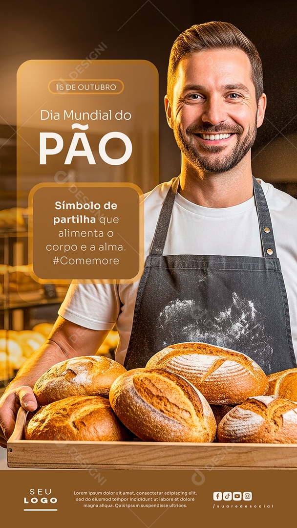 Story Dia do Pão 16 de Outubro Social Media PSD Editável