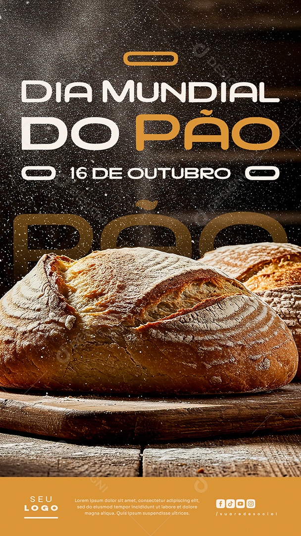 Story Dia do Pão 16 de Outubro Social Media PSD Editável