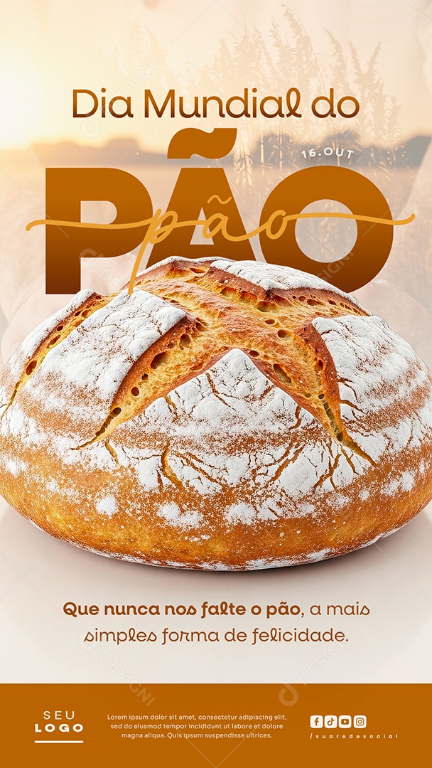 Story Dia do Pão 16 de Outubro Social Media PSD Editável