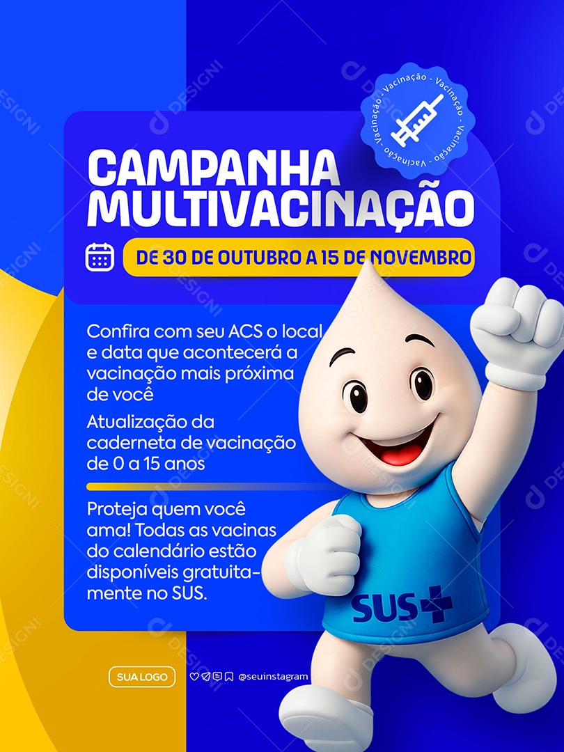 Campanha Multivacinação Social Media PSD Editável