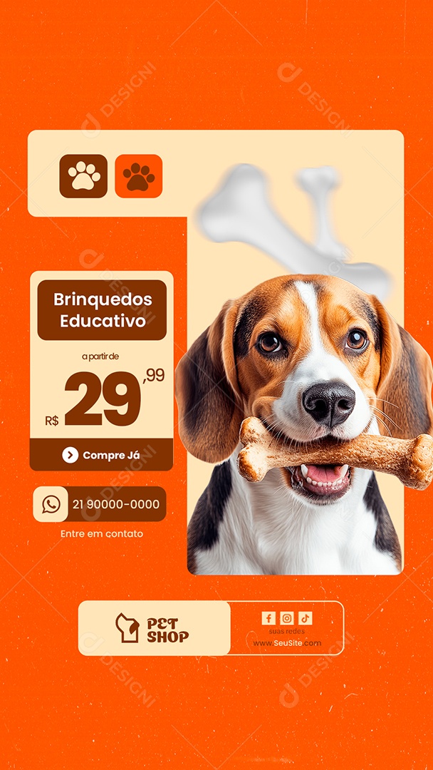 Story Petshop Brinquedos Educativo Social Media PSD Editável