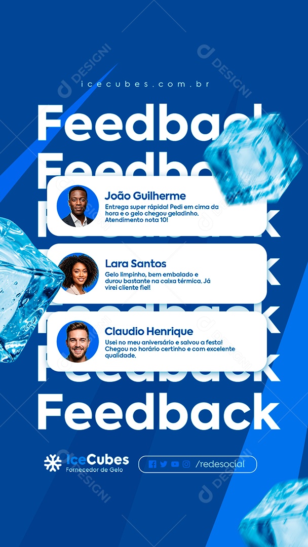 Story Gelo Feedback Social Media PSD Editável