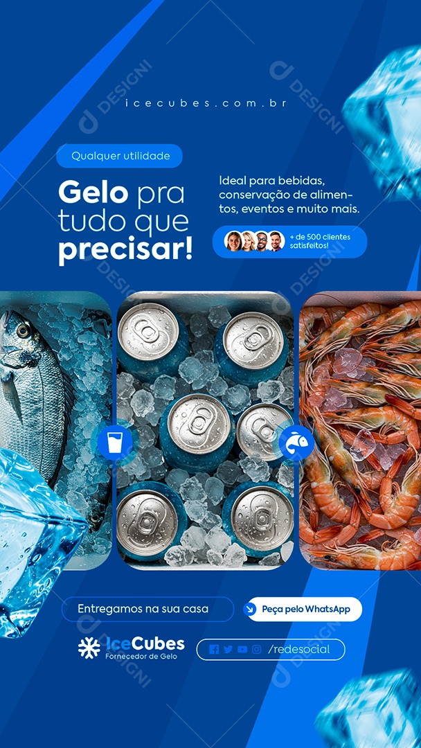 Story Gelo pra Tudo Que Precisar Social Media PSD Editável