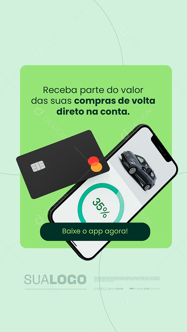 Story Banco Digital Receba Parte do Valor das Suas Compras Social Media PSD Editável