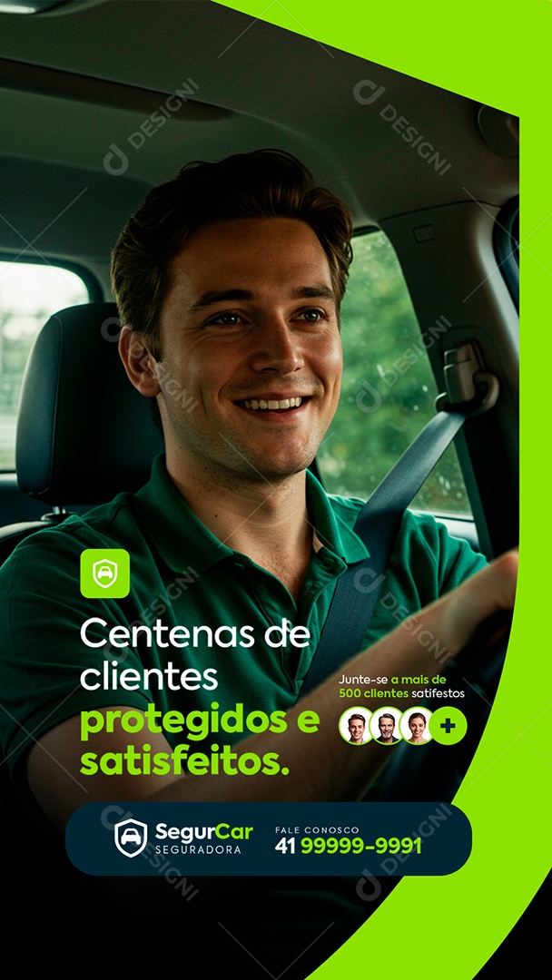 Story Seguro Centenas de Clientes Social Media PSD Editável