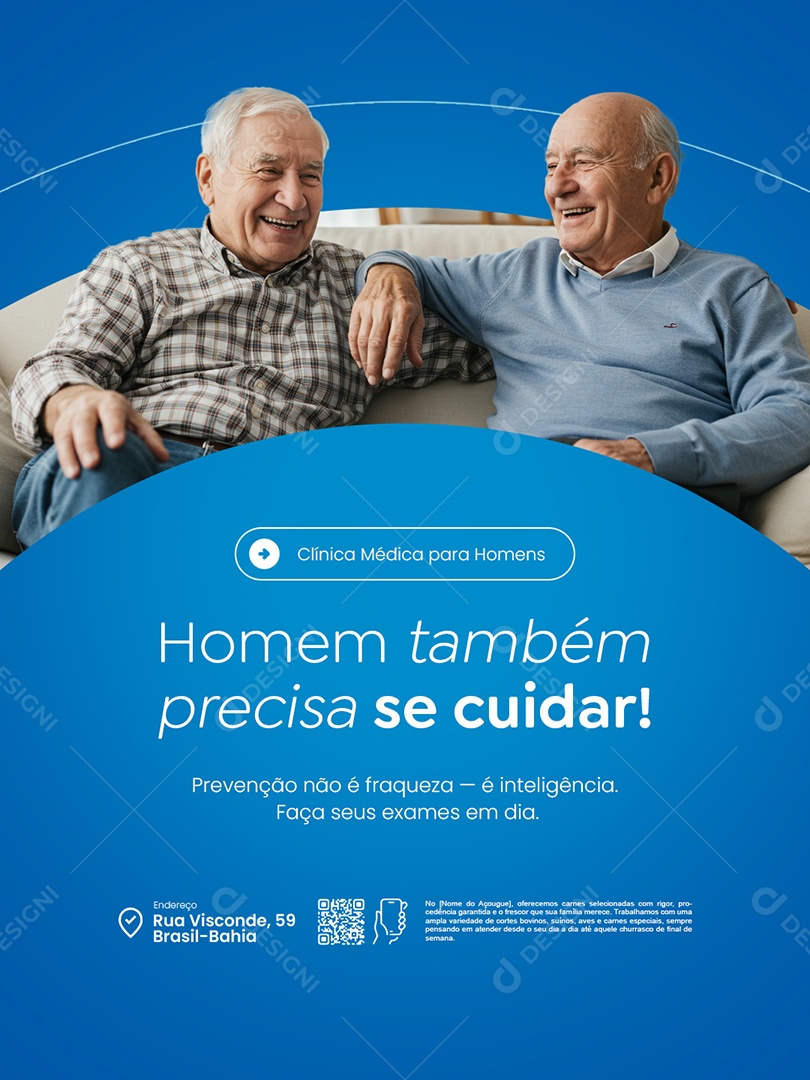 Clínica Médica Homem Também Precisa Se Cuidar Social Media PSD Editável