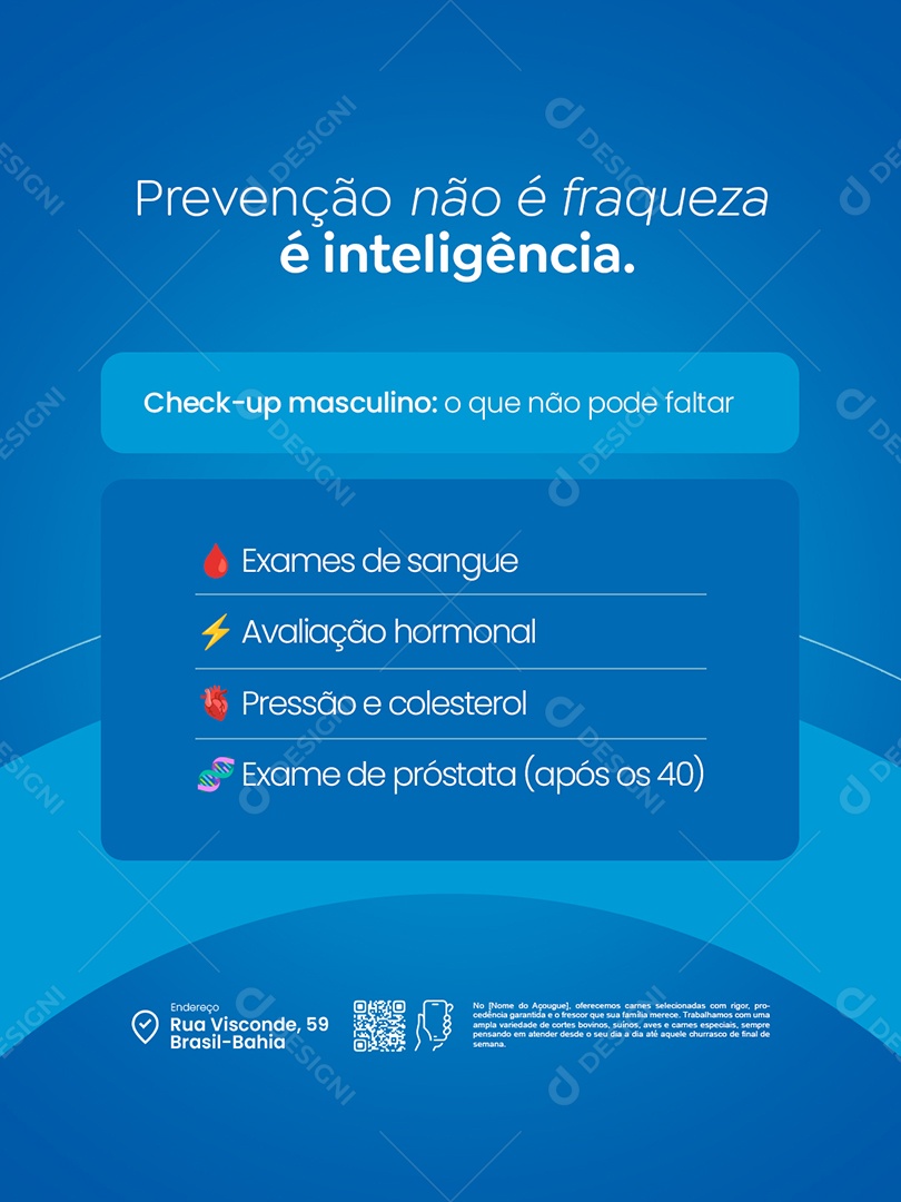 Clínica Médica Prevenção Não é Fraqueza é Inteligência Social Media PSD Editável