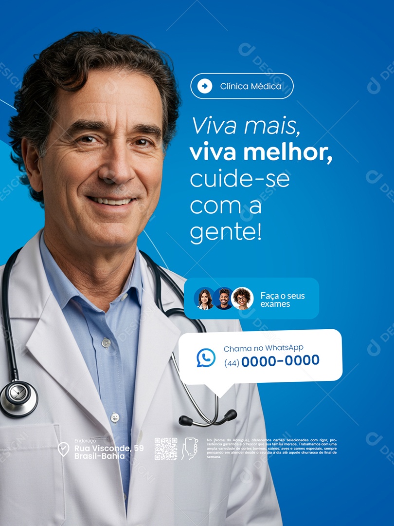 Clínica Médica Viva Mais Viva Melhor Social Media PSD Editável