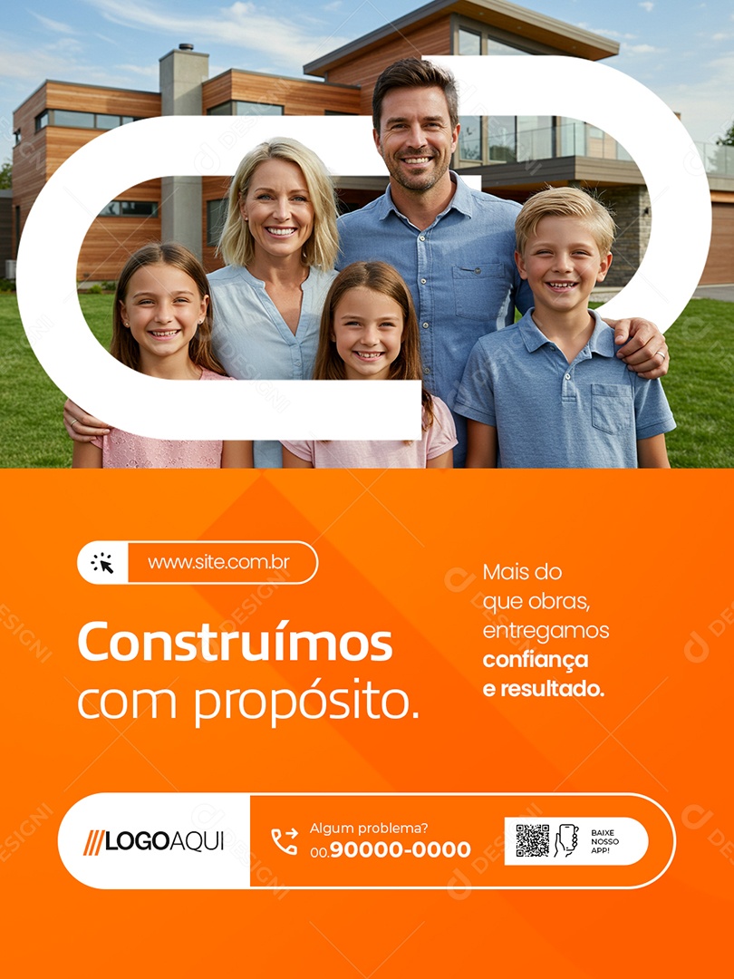 Construtora Construímos com Propósito Social Media PSD Editável